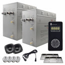 Steam Planet Superior Encore Plus 24kw Self-Draining Steam Bath Generator with Bluetooth Vertical Digital Keypad in Black and a Drip Pan