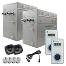 Steam Planet Superior Encore Plus 24kw Self-Draining Steam Bath Generator with Dual Bluetooth Vertical Digital Keypads in White