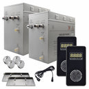 Steam Planet Superior Encore 24kw Self-Draining Steam Bath Generator Kit with Dual Vertical Digital Keypad in Black and a Drip Pan