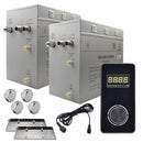 Steam Planet Superior Encore 24kw Self-Draining Steam Bath Generator Kit with Vertical Digital Keypad in Black and a Drip Pan