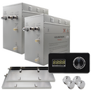 Steam Planet Superior Encore 24kw Self-Draining Steam Bath Generator Kit with Horizontal Digital Keypad in Black and a Drip Pan