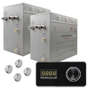 Steam Planet Superior Encore 24kw Self-Draining Steam Bath Generator with Dual Horizontal Digital Keypad in Black