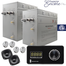 Steam Planet Superior Encore Plus 24kw Self-Draining Steam Bath Generator with Bluetooth Horizontal Digital Keypad in Black