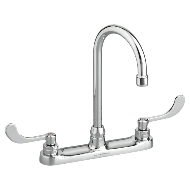 American Standard - 6405.170.002 - Monterrey Series Wrist Blade Handles - Top Mount 5 Inch Gooseneck Kitchen Faucet - Less Spray