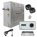 Steam Planet Superior Encore Plus 9kw Self-Draining Steam Bath Generator with Bluetooth Horizontal Digital Keypad in White and a Drip Pan