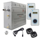 Steam Planet Superior Encore Plus 6kw Self-Draining Steam Bath Generator with Dual Bluetooth Vertical Digital Keypads in White