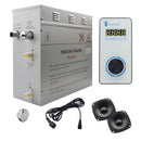 Steam Planet Superior Encore Plus 9kw Self-Draining Steam Bath Generator with Bluetooth Vertical Digital Keypad in White
