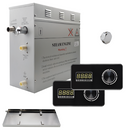 Steam Planet Superior Encore 6kw Self-Draining Steam Bath Generator with Dual Horizontal Digital Keypad in Black with Drip Pan