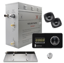 Steam Planet Superior Encore Plus 6kw Self-Draining Steam Bath Generator with Bluetooth Horizontal Digital Keypad in Black and a Drip Pan