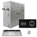 Steam Planet Superior Encore 6kw Self-Draining Steam Bath Generator Kit with Horizontal Digital Keypad in Black and a Drip Pan