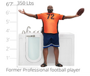 Ella Big4One 33"x66" Walk In Bathtub Air + Hydro + Independent Foot Massage With Heated Seat Left Outward Swing Door 5 Piece Fast Fill Faucet Dual 2" Drains