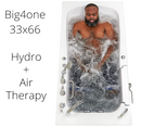Ella Big4One 33"x66" Walk in Bathtub Air + Hydro + Independent Foot Massage Left Outward Swing Door 5 Piece Fast Fill Faucet Dual 2" Drains