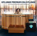 62 in. 2-Person 0-Jet Cedar Cold Plunge  Ice Bath Tub/Hot Tub with 3/4 HP Powerful Chiller and Heater in Natural Finish
