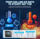 62 in. 2-Person 0-Jet Cedar Cold Plunge  Ice Bath Tub/Hot Tub with 3/4 HP Powerful Chiller and Heater in Natural Finish