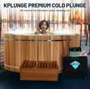 62 in. 2-Person 0-Jet Cedar Cold Plunge  Ice Bath Tub/Hot Tub with 1 HP Powerful Chiller and Heater in Natural Finish