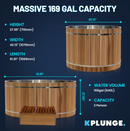 62 in. 2-Person 0-Jet Cedar Cold Plunge  Ice Bath Tub/Hot Tub with 1 HP Powerful Chiller and Heater in Natural Finish