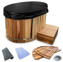 62 in. 2-Person 0-Jet Cedar Cold Plunge Ice Bath/Hot Tub with 24 in. Depth and 169 Gal. Capacity in Natural Finish