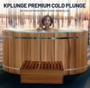 62 in. 2-Person 0-Jet Cedar Cold Plunge Ice Bath/Hot Tub with 24 in. Depth and 169 Gal. Capacity in Natural Finish