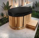 62 in. 2-Person 0-Jet Cedar Cold Plunge Ice Bath/Hot Tub with 24 in. Depth and 169 Gal. Capacity in Natural Finish