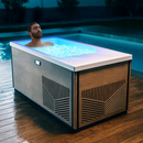 Iroquois 67 in. 1-Person Mono-Jet All-in-One Cold Plunge Ice Bath/Hot Tub with Built-in Chiller/Heater in Chestnut