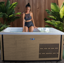 Iroquois 67 in. 1-Person Mono-Jet All-in-One Cold Plunge Ice Bath/Hot Tub with Built-in Chiller/Heater in Chestnut