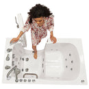 Ella Capri 30"x52" Acrylic Hydro and Independent Foot Massage Walk-In Bathtub with Right Outward Swing Door, Heated Seat, 5 Piece Fast Fill Faucet, 2" Dual Drain