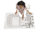 Ella Capri 30"x52" Acrylic Hydro Massage with Independent Foot Massage and Heated Seat Walk-In Bathtub Left Outward Swing Door 5 Piece Fast Fill Faucet 2" Dual Drain