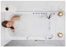 Ella Capri 30"x52" Acrylic Hydro Massage with Independent Foot Massage and Heated Seat Walk In Bathtub Right Outward Swing Door 2 Piece Fast Fill Faucet 2" Dual Drain