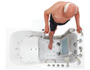 Ella Deluxe 30"x55" Acrylic Air and Hydro Massage Walk-In Bathtub with Left Inward Swing Door 5 Piece Fast Fill Faucet 2" Dual Drain