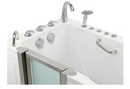 Ella Deluxe 30"x55" Acrylic Air and Hydro Massage Walk-In Bathtub with Left Inward Swing Door 5 Piece Fast Fill Faucet 2" Dual Drain