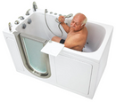 Ella Deluxe 30"x55" Acrylic Air and Hydro Massage and Heated Seat Walk-In Bathtub with Left Inward Swing Door 5 Piece Fast Fill Faucet 2" Dual Drain
