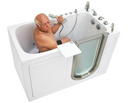 Ella Deluxe 30"x55" Acrylic Air and Hydro Massage and Heated Seat Walk-In Bathtub with Right Inward Swing Door 5 Piece Fast Fill Faucet 2" Dual Drain