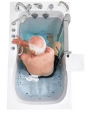 Ella Deluxe 30"x55" Acrylic Air and Hydro Massage and Heated Seat Walk-In Bathtub with Right Inward Swing Door 5 Piece Fast Fill Faucet 2" Dual Drain