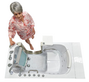 Ella Elite Acrylic Hydro Massage with Independent Foot Massage and Heated Seat Walk-In Bathtub with Right Inward Swing Door 5 Piece Fast Fill Faucet, 2" Dual Drain