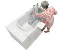 Ella Elite Acrylic Hydro Massage with Independent Foot Massage and Heated Seat Walk-In Bathtub with Right Inward Swing Door 5 Piece Fast Fill Faucet, 2" Dual Drain
