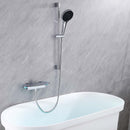 Waterfall Bathtub Faucet Wall Mount with 24″ Slider and Hand Held Shower Chrome