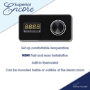 Steam Planet Superior Encore 12kw Self-Draining Steam Bath Generator with Dual Horizontal Digital Keypad in Black with Drip Pan