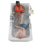 Ella Escape 36"x72" Two Seat Walk in Bathtub Air + Hydro + Independent Foot Massage 2x2 Piece Faucets Dual 2" Drains