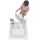 Ella Front Entry 32"x40" Acrylic Air and Hydro Massage and Heated Seat Walk-In Bathtub with Left Outward Swing Door 2 Piece Fast Fill Faucet 2" Drain