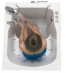 Ella Front Entry 32"x40" Acrylic Air and Hydro Massage Walk-In Bathtub with Left Outward Swing Door 2 Piece Fast Fill Faucet 2" Drain