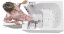 Ella Front Entry 32"x40" Acrylic Air and Hydro Massage Walk-In Bathtub with Right Outward Swing Door 2 Piece Fast Fill Faucet 2" Drain