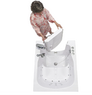 Ella Front Entry 32"x40" Acrylic Air and Hydro Massage Walk-In Bathtub with Right Outward Swing Door 2 Piece Fast Fill Faucet 2" Drain