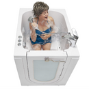 Ella Front Entry 32"x40" Acrylic Air and Hydro Massage Walk-In Bathtub with Right Outward Swing Door 2 Piece Fast Fill Faucet 2" Drain