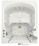 Ella Front Entry 32"x40" Acrylic Air and Hydro Massage Walk-In Bathtub with Right Outward Swing Door 2 Piece Fast Fill Faucet 2" Drain