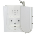 Ella Front Entry 32"x40" Acrylic Air and Hydro Massage Walk-In Bathtub with Right Outward Swing Door 2 Piece Fast Fill Faucet 2" Drain