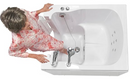 Ella Front Entry 32"x40" Acrylic Hydro Massage Walk-In Bathtub with Left Outward Swing Door Heated Seat 2 Piece Fast Fill Faucet 2" Drain