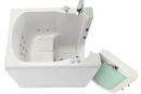 Ella Front Entry 32"x40" Acrylic Hydro Massage Walk-In Bathtub with Left Outward Swing Door Heated Seat 2 Piece Fast Fill Faucet 2" Drain