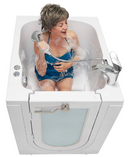 Ella Front Entry 32"x40" Acrylic Hydro Massage Walk-In Bathtub with Left Outward Swing Door 2 Piece Fast Fill Faucet 2" Drain