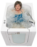 Ella Front Entry 32"x40" Acrylic Hydro Massage Walk-In Bathtub with Left Outward Swing Door Heated Seat 2 Piece Fast Fill Faucet 2" Drain