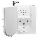 Ella Front Entry Acrylic Hydro Massage and Microbubble Walk-In Bathtub with Left Outward Swing Door 2 Piece Fast Fill Faucet 2" Drain White 32" x 40" x 39"